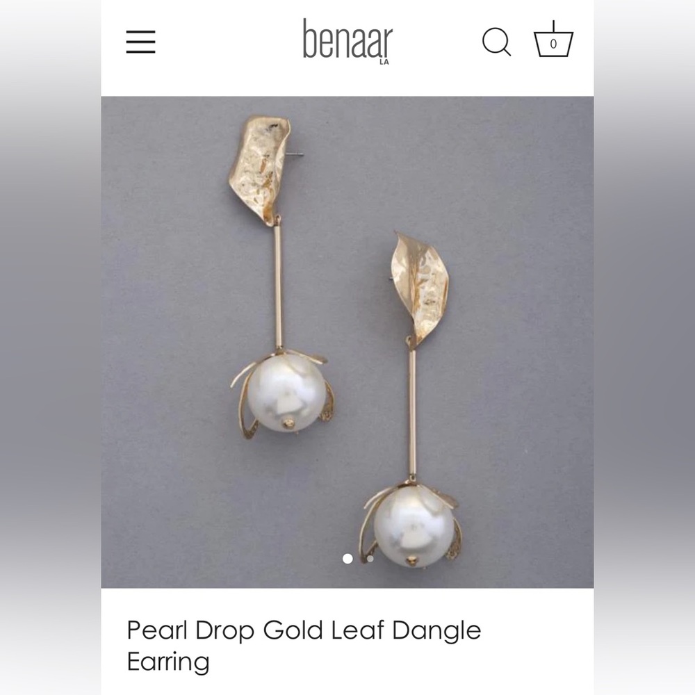 Long pearl drop earrings Benaar LA